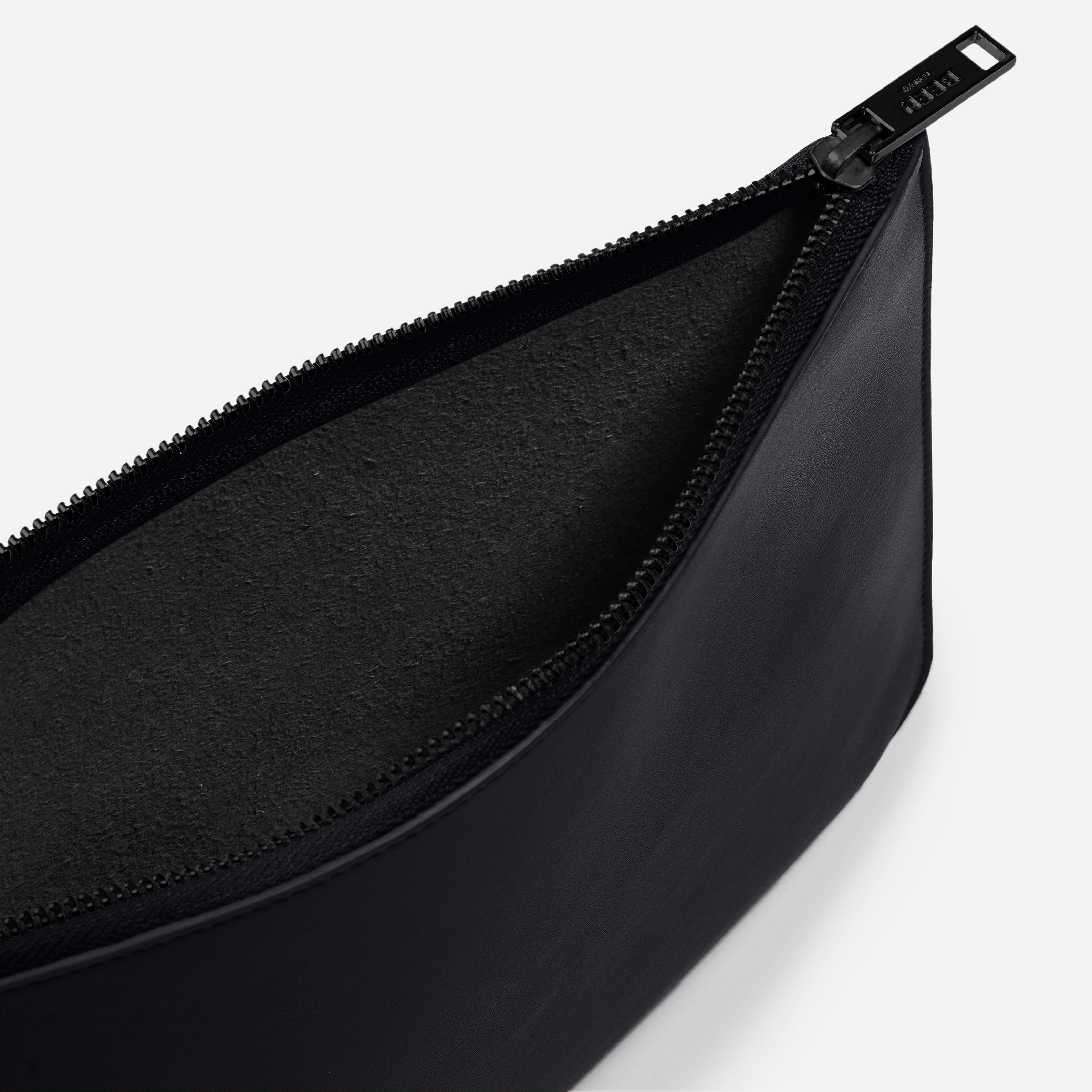 Yael Clutch bag- Medium Pouch in Black Onyx spacious interior