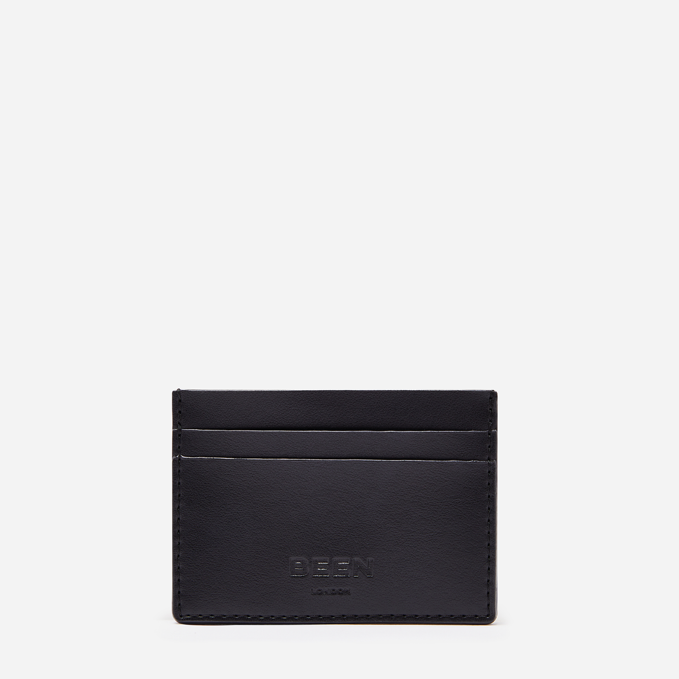 Vegan leather Wick Cardholder in Black onyx front view