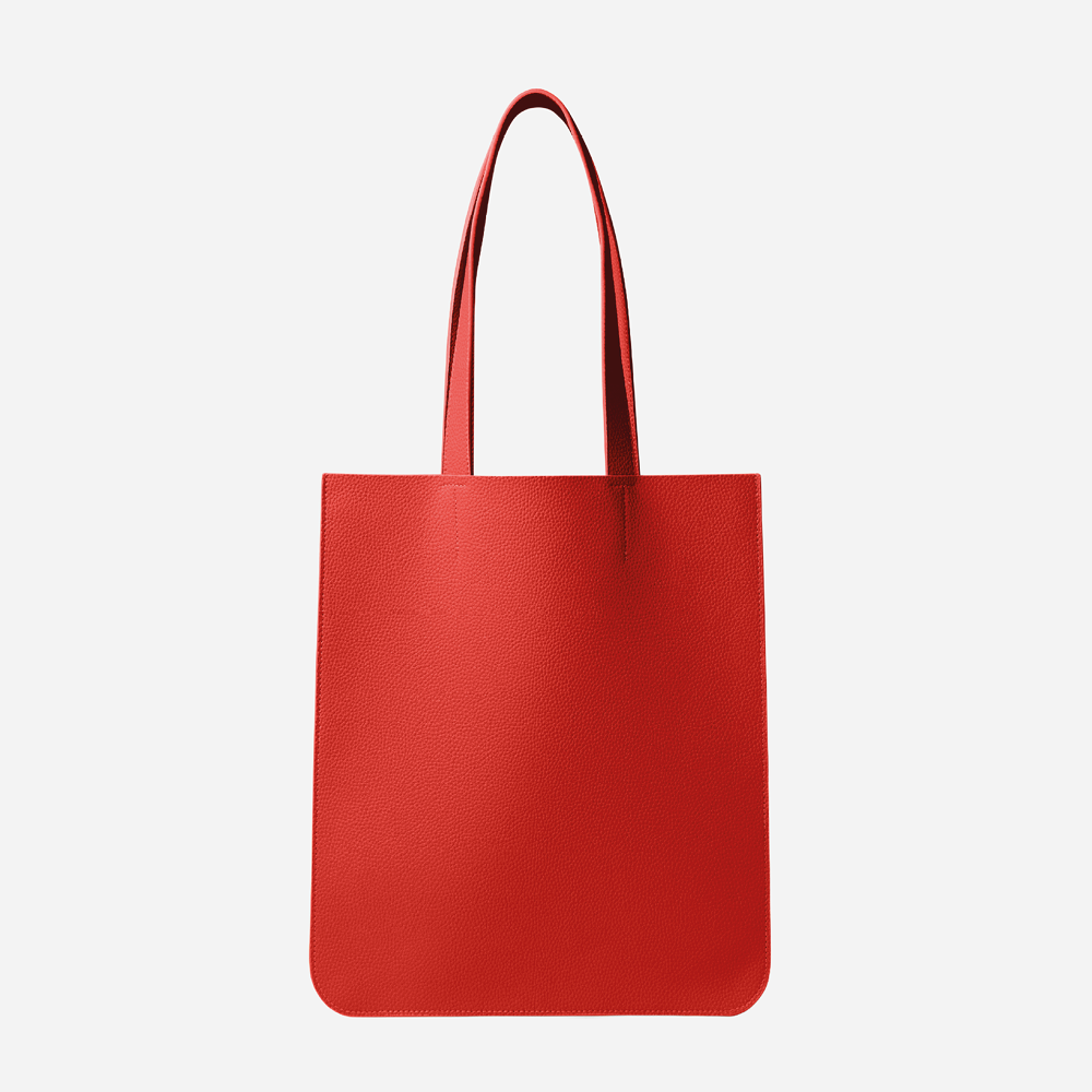 East Tote in Coral Red front view