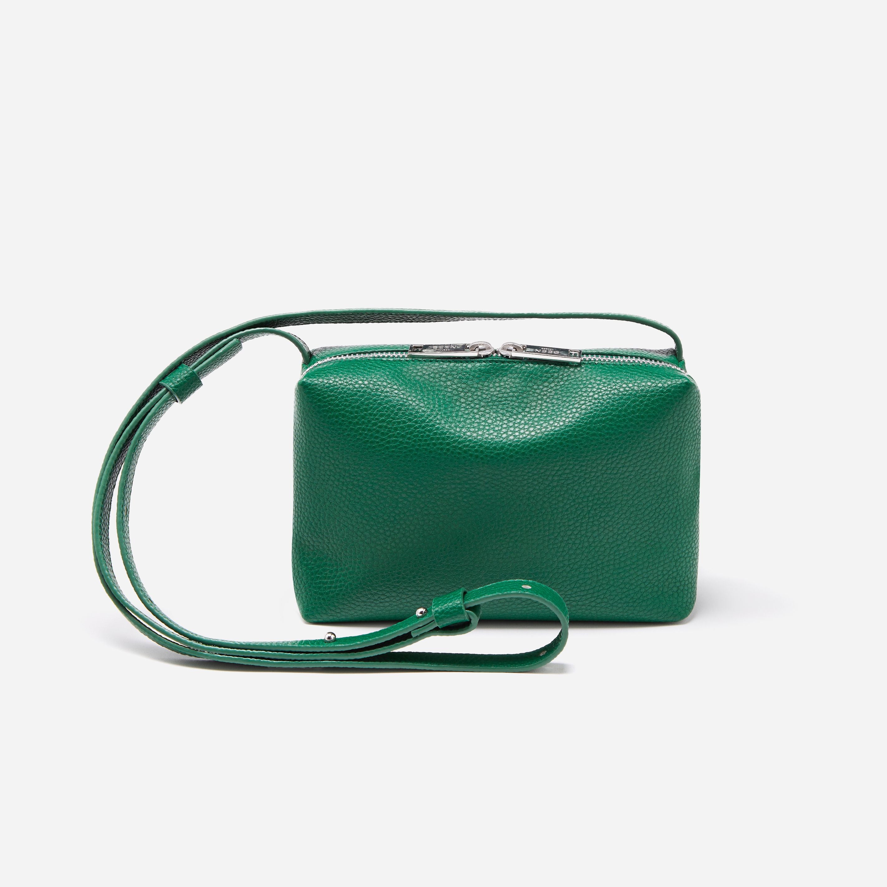 Recycled Vegan Leather Crossbody Bag - Green Vegan Bags Natural