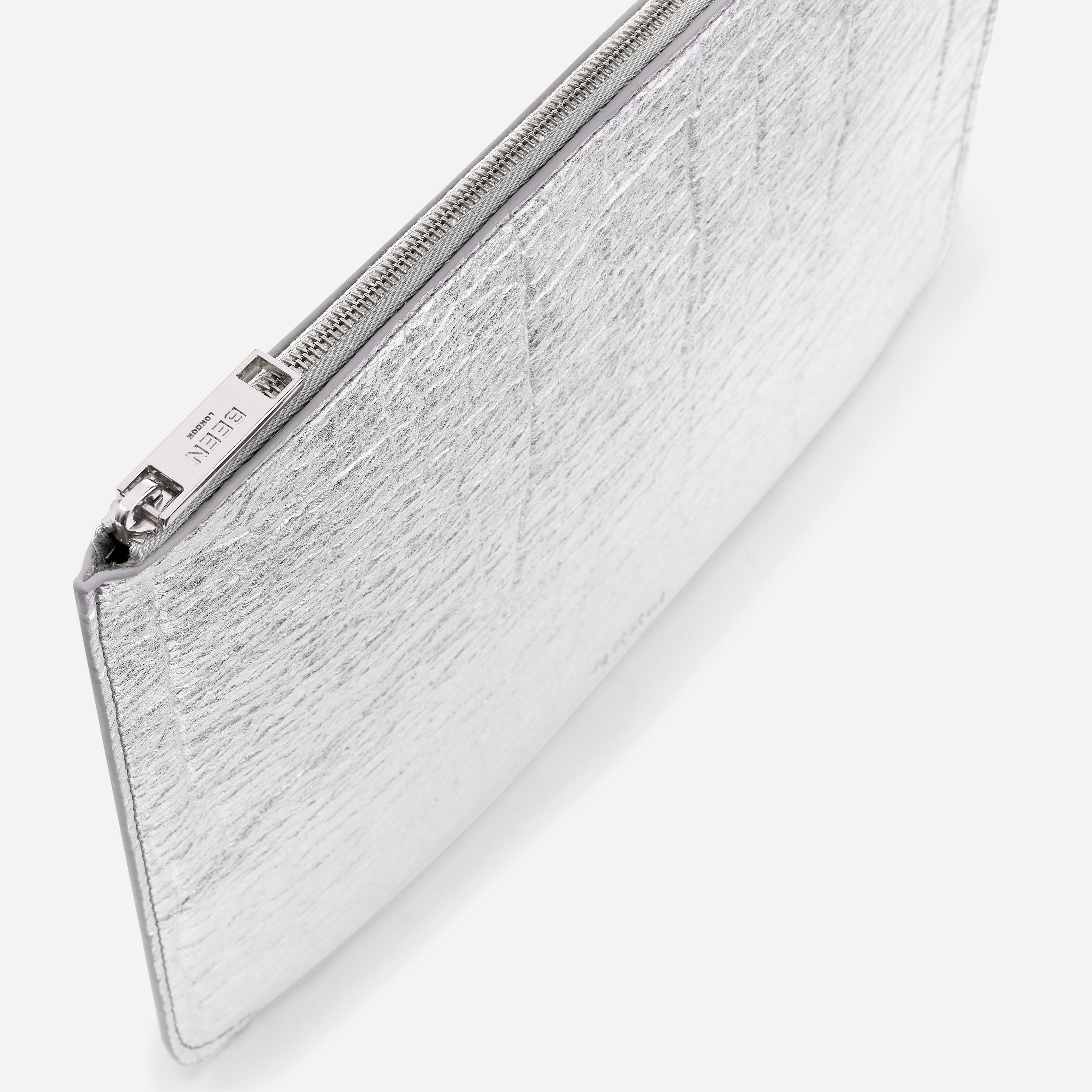 Yael Silver Vegan Clutch Bag