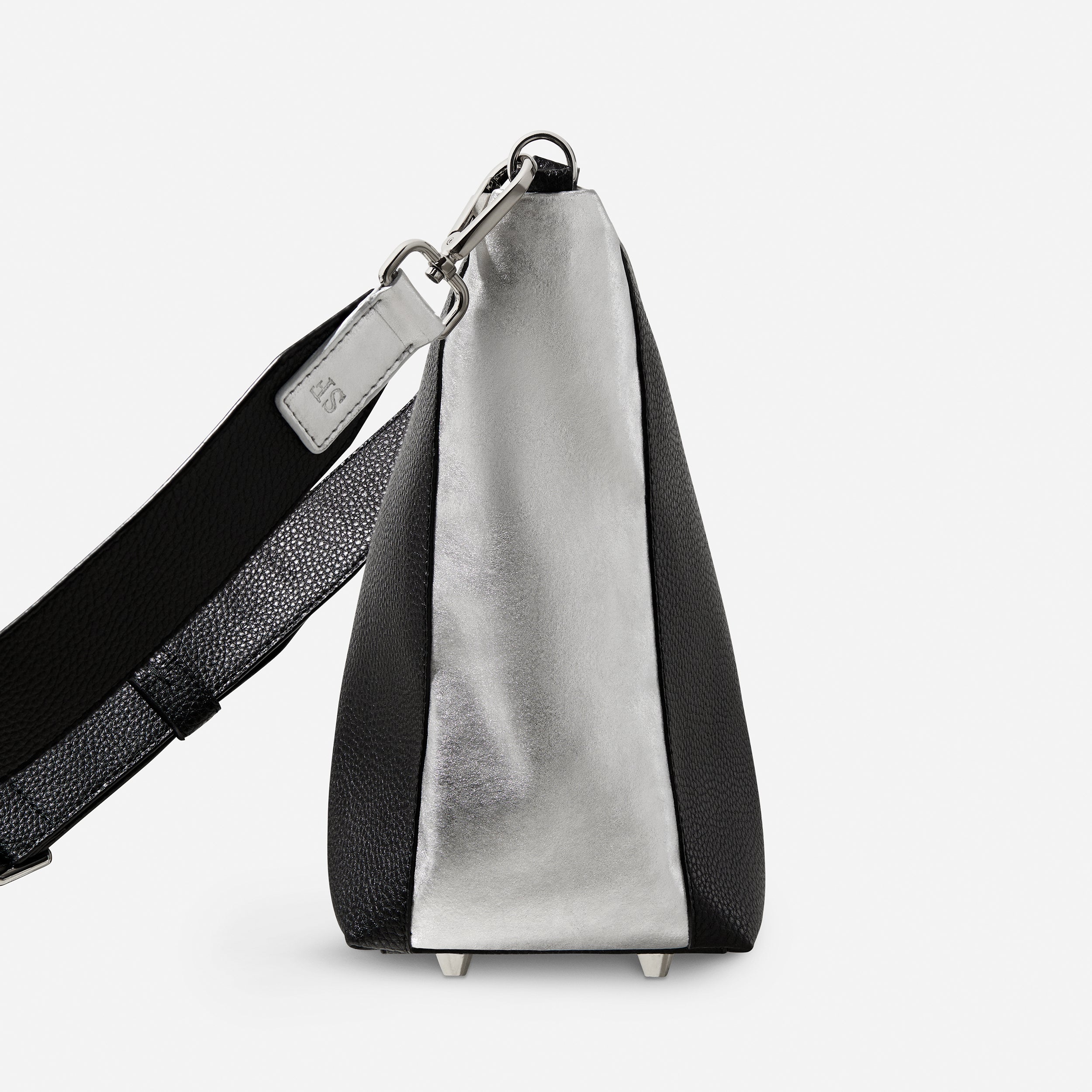 Mel x BEEN London crossbody Black Silver Complimentary personalisation on side strap