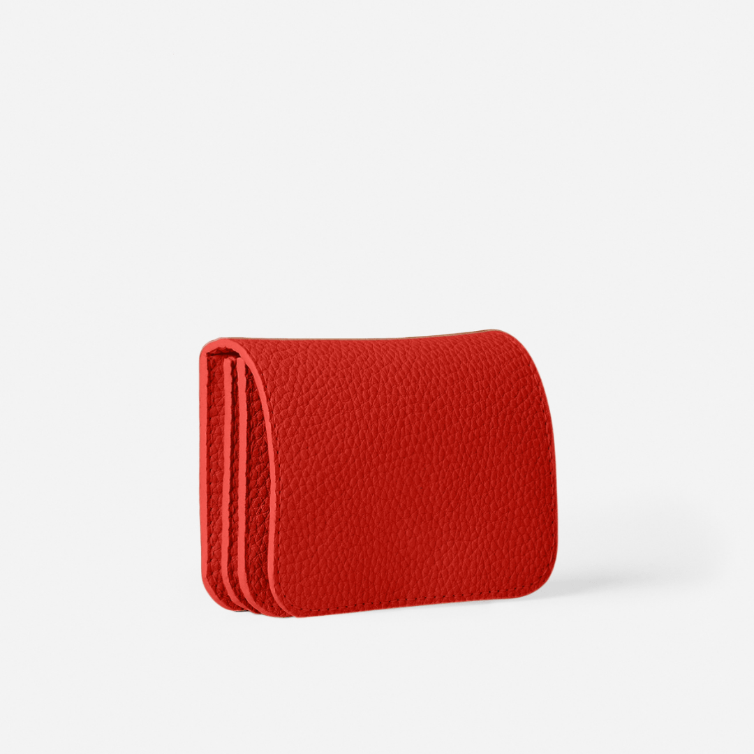 Lea Wallet in Coral red side